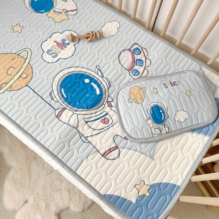 91家纺网 家纺一手货源 找家纺 美乐迪家纺 2025新款儿童乳胶凉席 宇航员