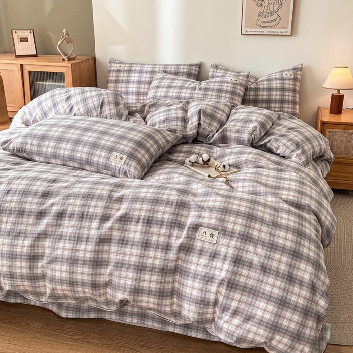 91家纺网 家纺一手货源 找家纺 21度C 2025新款A类全棉母婴级四件套单品系列-单被套 可可粉