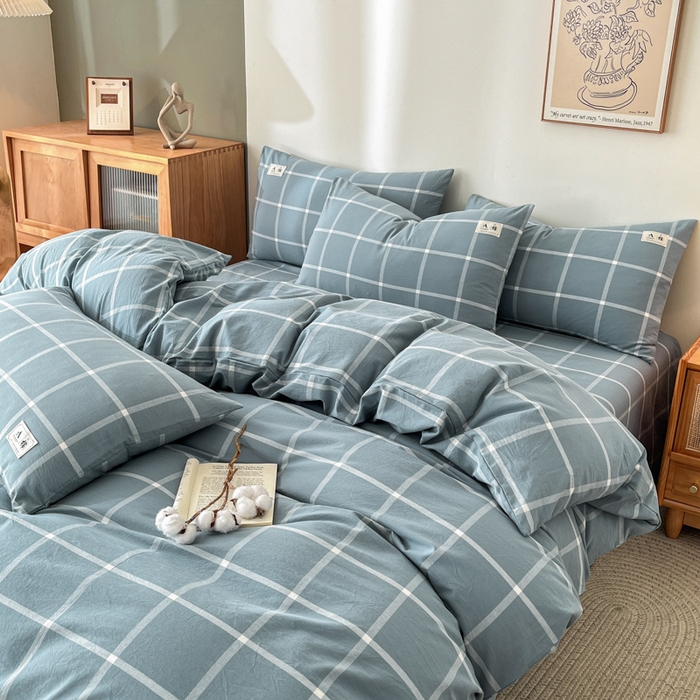 91家纺网 家纺一手货源 找家纺 21度C 2025新款A类全棉母婴级四件套单品系列-四件套 海蓝格