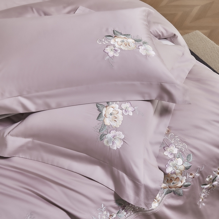 91家纺网 家纺一手货源 找家纺 爱情故事2025春夏居家新品四件套 盛夏-粉紫