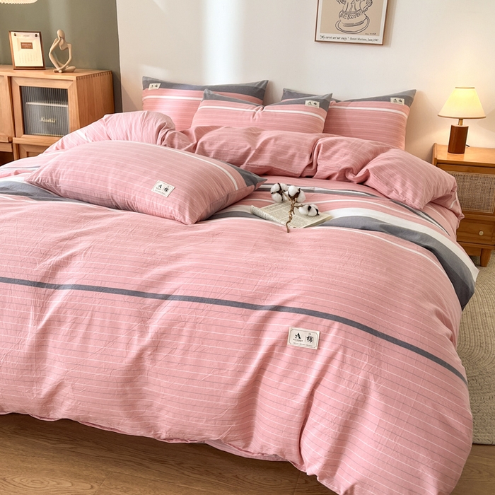 91家纺网 家纺一手货源 找家纺 21度C 2025新款A类全棉母婴级四件套单品系列-四件套 豆蔻粉