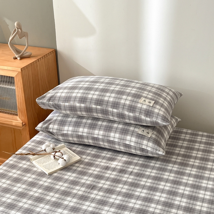 91家纺网 家纺一手货源 找家纺 21度C 2025新款A类全棉母婴级四件套单品系列-单枕套 可可灰