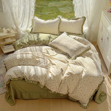 91家纺网 家纺一手货源 找家纺 （总）欧尚 2025新款针织棉双层纱四件套