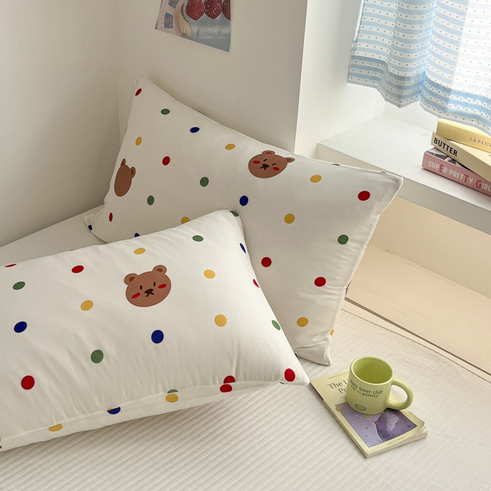 91家纺网 家纺一手货源 找家纺 桃子家居  2025新款A类高品质牛奶针织棉软糯大豆夏被 针织棉-波点熊