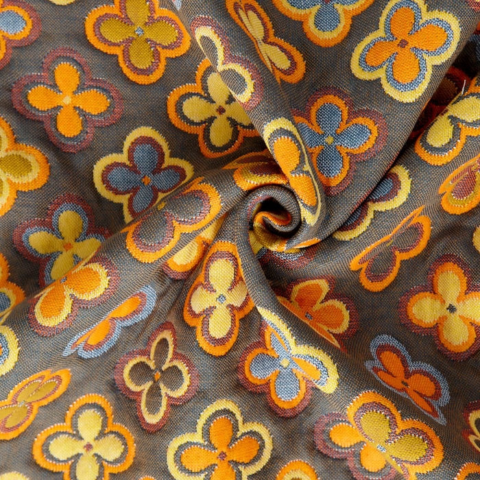 91家纺网 家纺一手货源 找家纺 朴尔家纺-毛巾被 2025新款全棉四层纱布色织提花宽边时尚枕巾 四叶心-黄