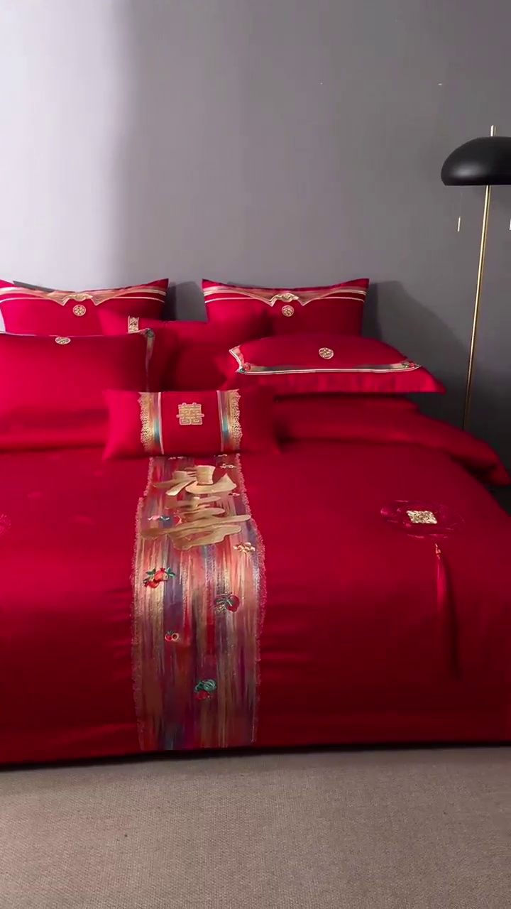 91家纺网 家纺一手货源 找家纺 爱情故事2025新款婚庆新品 开门见喜