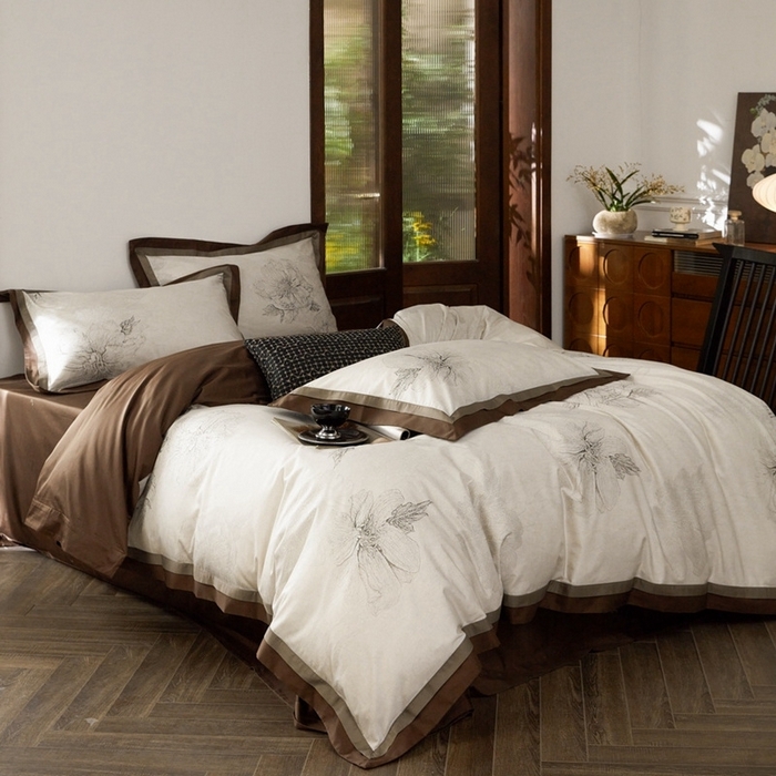 91家纺网 家纺一手货源 找家纺 由丽家纺 2025新款数码印花四件套 觅柔