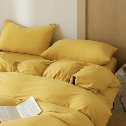 梦可莱家居 2025春夏新品全棉针织棉纯色系列 青柠黄