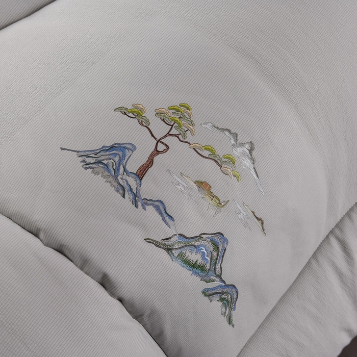 91家纺网 家纺一手货源 找家纺 招财狼 2025新款抗菌小竹棉冬被 小竹棉-浅灰