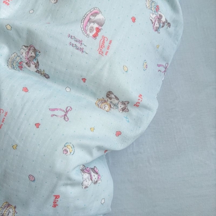 91家纺网 家纺一手货源 找家纺 （总）2025新款双层纱印花卡通四件套-床拍