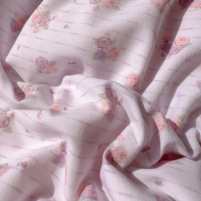 91家纺网 家纺一手货源 找家纺 欧尚 2025新款针织棉双层纱四件套 蔷薇