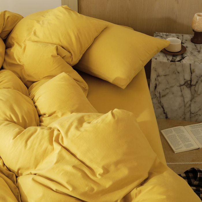 91家纺网 家纺一手货源 找家纺 梦可莱家居 2025春夏新品全棉针织棉纯色系列 青柠黄