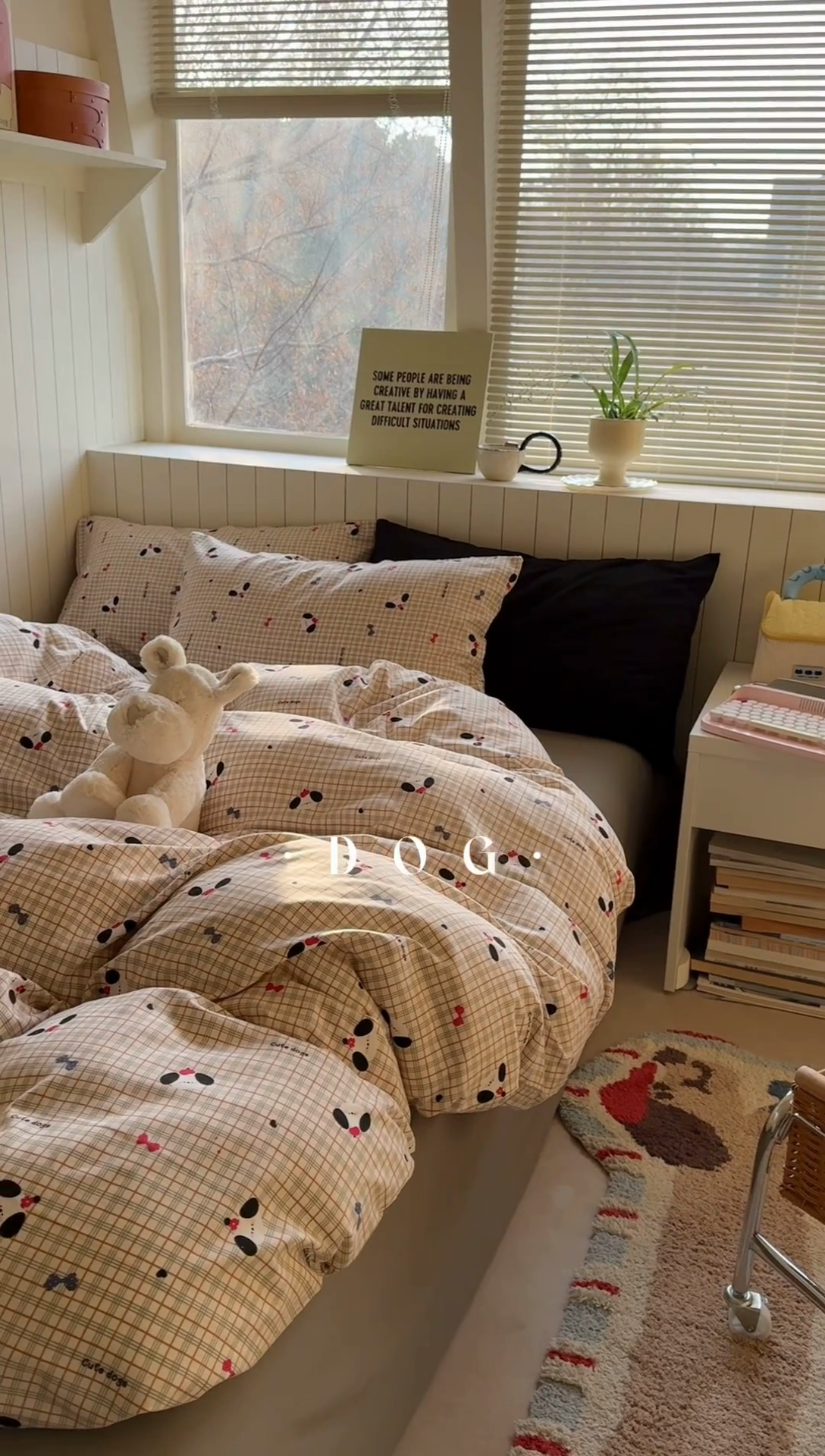 91家纺网 家纺一手货源 找家纺 繁花家居 2025新款软乎乎时尚印花水洗棉四件套 格子小狗