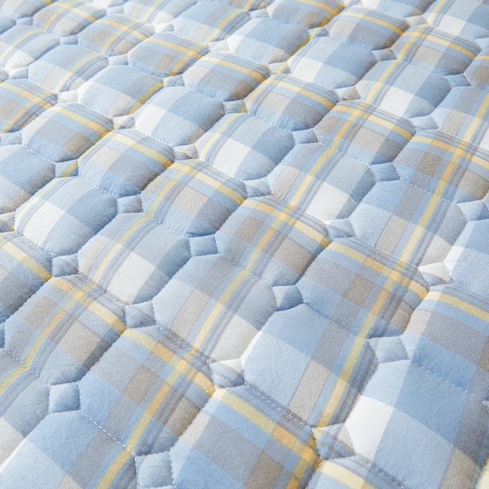 91家纺网 家纺一手货源 找家纺 恋绒家纺 2025新款无印风床褥床护垫宿舍床垫亲肤水洗棉软床垫 蓝灰格