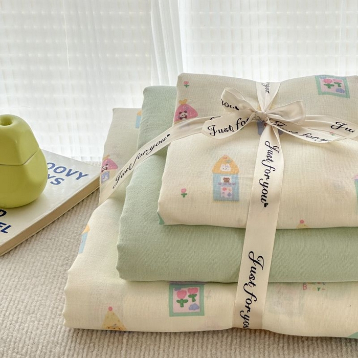 91家纺网 家纺一手货源 找家纺 2025新款双层纱印花卡通四件套-叠拍 爱丁堡