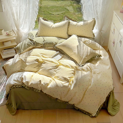 91家纺网 家纺一手货源 找家纺 （总）欧尚 2025新款针织棉双层纱四件套