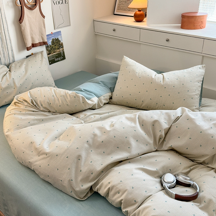 91家纺网 家纺一手货源 找家纺 麦伦家居 2025春夏新品全棉斜纹40支13372系列 初遇-绿