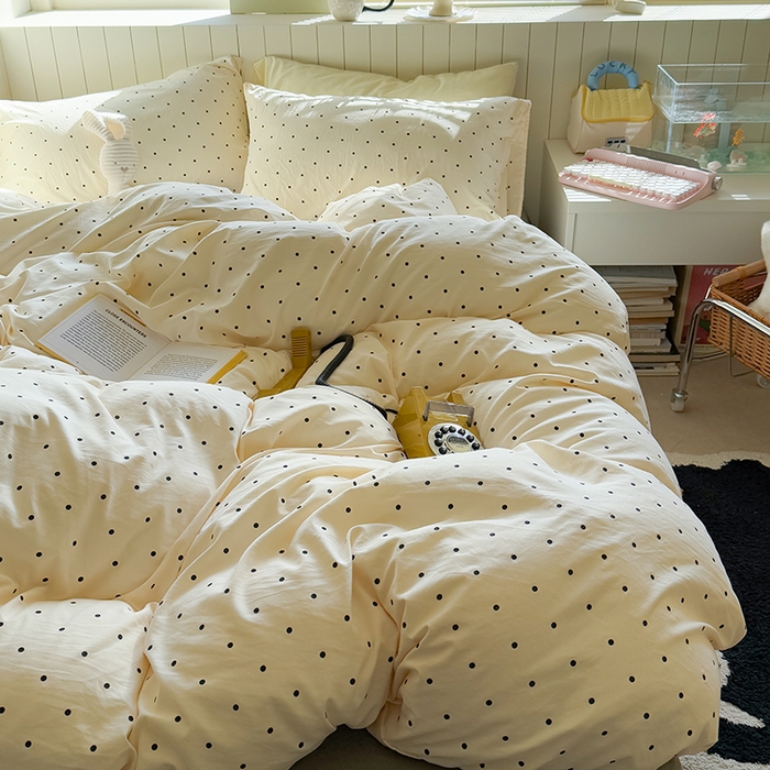 91家纺网 家纺一手货源 找家纺 繁花家居 2025新款软乎乎时尚印花水洗棉四件套 波波米