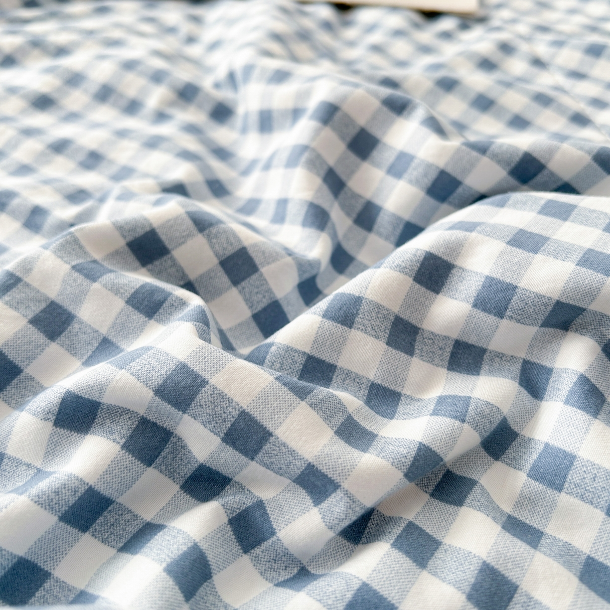 91家纺网 家纺一手货源 找家纺 佰丝居 2025新款A类水洗棉夏被100%新疆棉花被空调被夏凉被 蓝小格