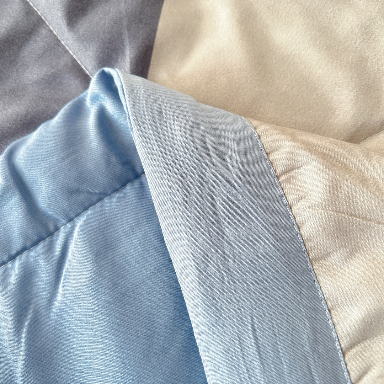 91家纺网 家纺一手货源 找家纺 佰丝居 2025新款A类水洗棉夏被100%新疆棉花被空调被夏凉被 蓝大格