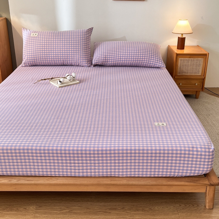 91家纺网 家纺一手货源 找家纺 21度C 2025新款A类全棉母婴级四件套单品系列-单床笠 梦幻紫