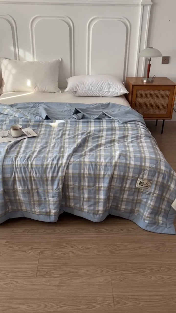 91家纺网 家纺一手货源 找家纺 佰丝居 2025新款A类水洗棉夏被100%新疆棉花被空调被夏凉被 莫妮卡