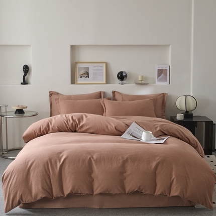 91家纺网 家纺一手货源 找家纺 （总）七七家纺 新款提花双层纱全棉四件套