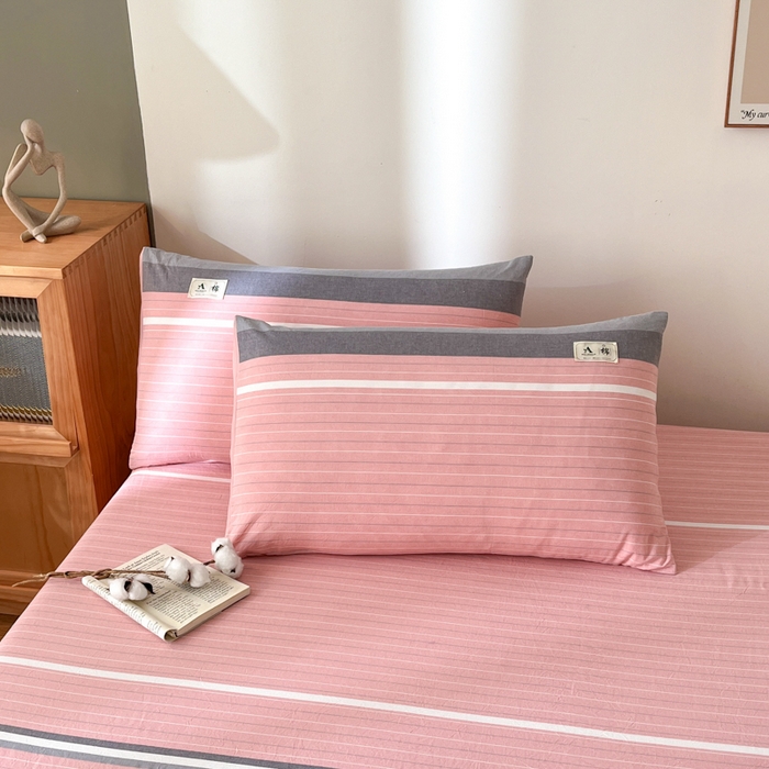 91家纺网 家纺一手货源 找家纺 21度C 2025新款A类全棉母婴级四件套单品系列-单枕套 豆蔻粉