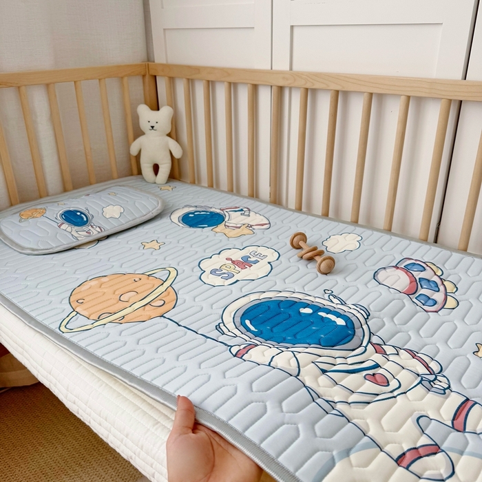 91家纺网 家纺一手货源 找家纺 美乐迪家纺 2025新款儿童乳胶凉席 宇航员