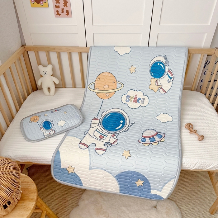 91家纺网 家纺一手货源 找家纺 美乐迪家纺 2025新款儿童乳胶凉席 宇航员