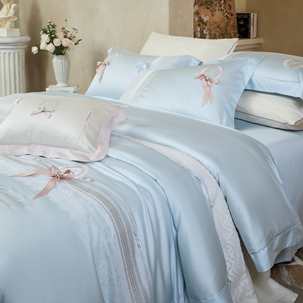 91家纺网 家纺一手货源 找家纺 诗黛尔 超柔云朵棉系列 艾米蓝