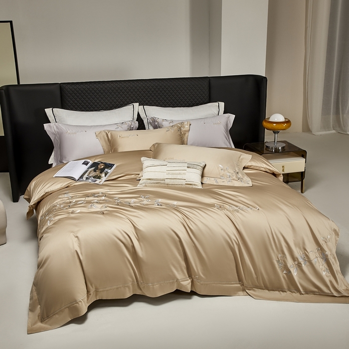 91家纺网 家纺一手货源 找家纺 爱情故事2025春夏居家新品四件套 秋叶-香槟色