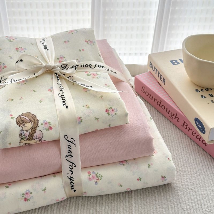 91家纺网 家纺一手货源 找家纺 2025新款双层纱印花卡通四件套-叠拍 美好时光