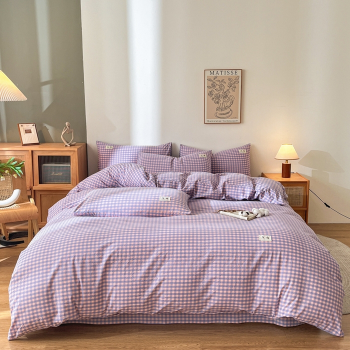 91家纺网 家纺一手货源 找家纺 21度C 2025新款A类全棉母婴级四件套单品系列-单被套 梦幻紫