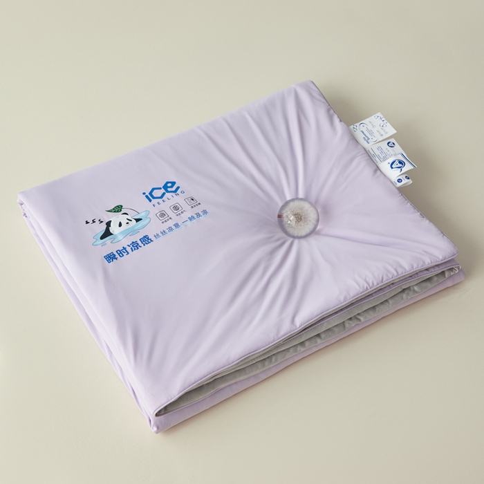 91家纺网 家纺一手货源 找家纺 大彩家居 2025新款锦氨冰激凌雪糕被 梦幻紫