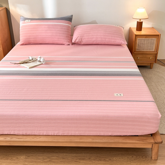 91家纺网 家纺一手货源 找家纺 21度C 2025新款A类全棉母婴级四件套单品系列-单床笠 豆蔻粉