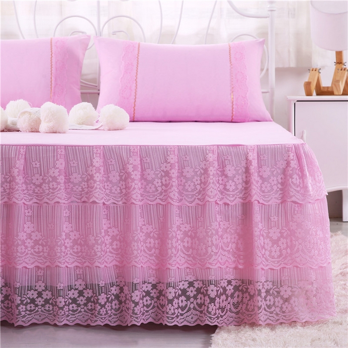 91家纺网 家纺一手货源 找家纺 （总）情恒家纺 2025新款蕾丝床裙三件套系列-春暖花开