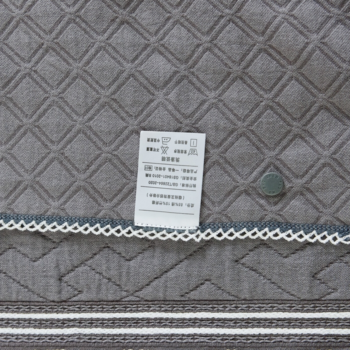 91家纺网 家纺一手货源 找家纺 朴尔家纺-毛巾被 2025新款纱布毛巾绣花素色半包枕套枕巾系列 绣花半包枕套-深灰