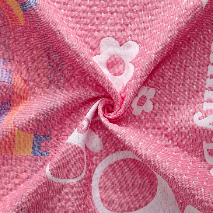 91家纺网 家纺一手货源 找家纺 朴尔家纺-毛巾被 2025新款蜂窝透气提花锁边立体枕巾 阳光鹿-粉