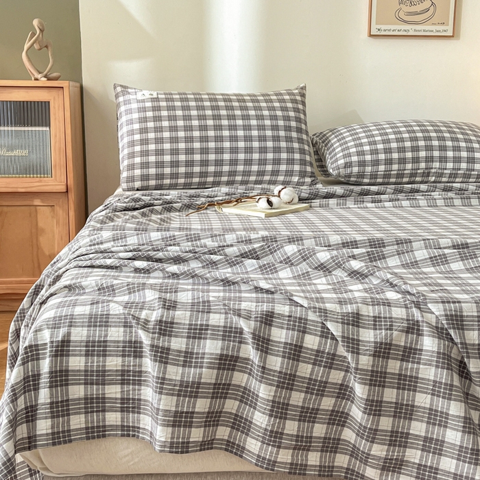 91家纺网 家纺一手货源 找家纺 21度C 2025新款A类全棉母婴级四件套单品系列-四件套 澳白灰