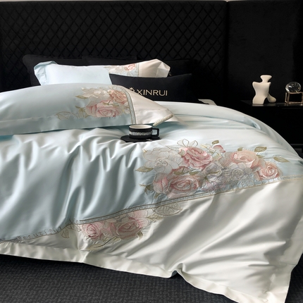 馨蕊家居  XR-2025春夏新品100S高奢简约长绒棉系列 佩斯丽-北卡蓝