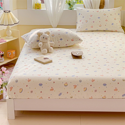 名兮家居 2025新款全棉双层纱床笠 双层纱-蛋糕派对