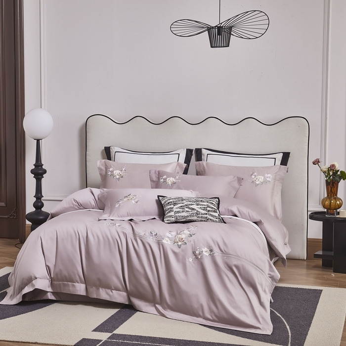 91家纺网 家纺一手货源 找家纺 爱情故事2025春夏居家新品四件套 盛夏-粉紫