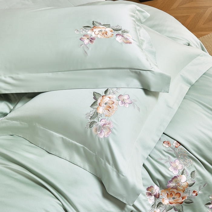 91家纺网 家纺一手货源 找家纺 爱情故事2025春夏居家新品四件套 盛夏-浅绿