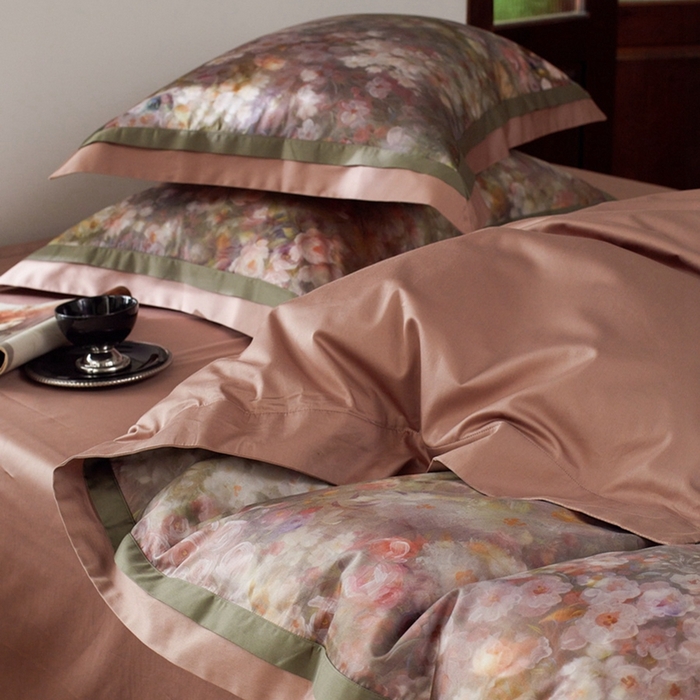 91家纺网 家纺一手货源 找家纺 由丽家纺 2025新款数码印花四件套 花姗月-粉