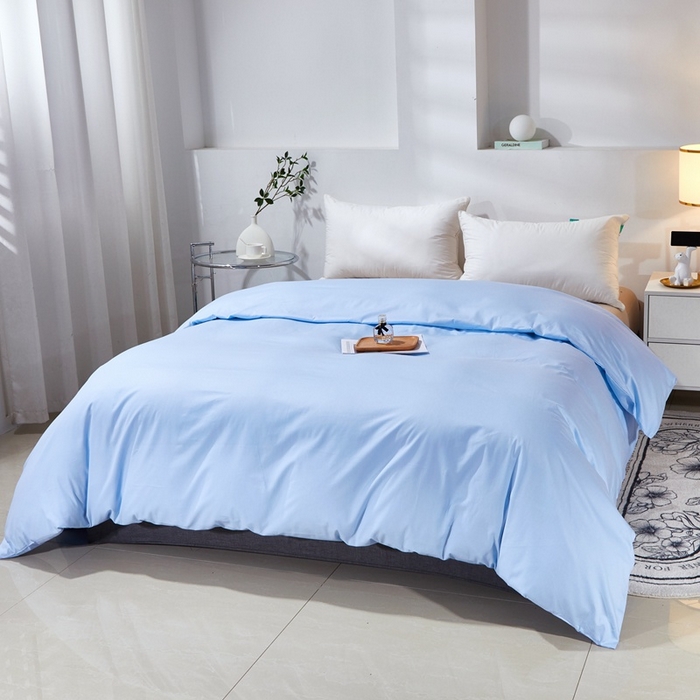 91家纺网 家纺一手货源 找家纺 （总）2025新款喷气全棉13376斜纹纯棉被套单件/纯色被罩单品被套单被套四季通用款-沐兰