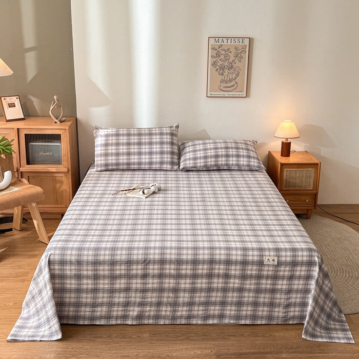 91家纺网 家纺一手货源 找家纺 21度C 2025新款A类全棉母婴级四件套单品系列-单床单 可可粉