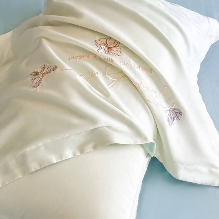 91家纺网 家纺一手货源 找家纺 （总）欧乐蒂 2025新款A类亲肤棉刺绣四件套-蝶舞