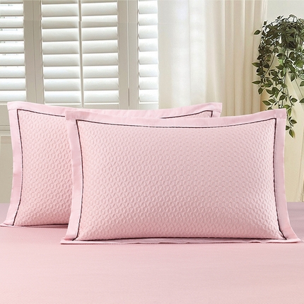 小猫派 2025夏季冰丝枕头套A类豆豆凉感常规枕套 凉感不绣花-粉