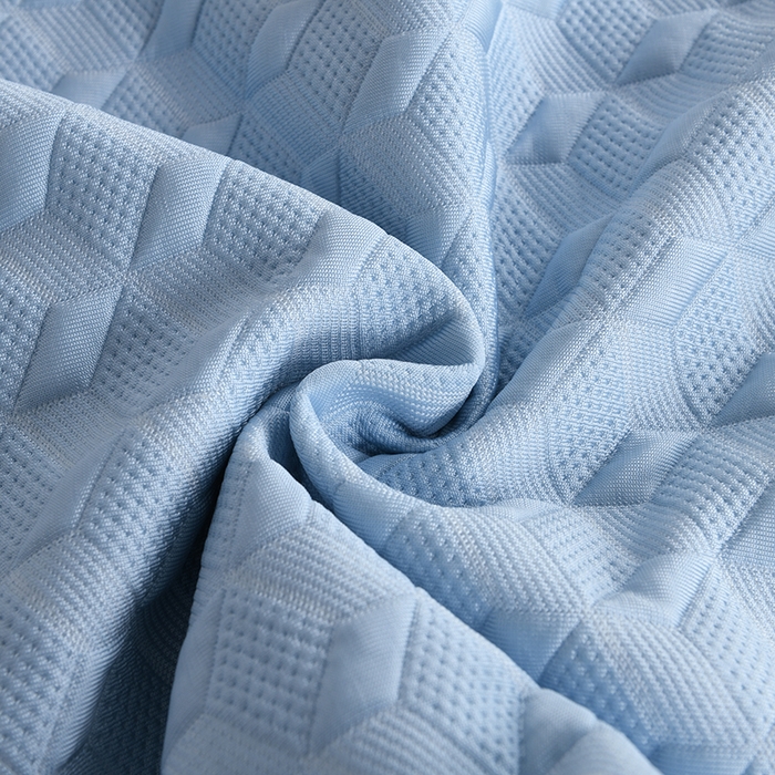 91家纺网 家纺一手货源 找家纺 小猫派 2025夏季冰丝枕头套A类豆豆凉感常规枕套 凉感不绣花-菱形蓝